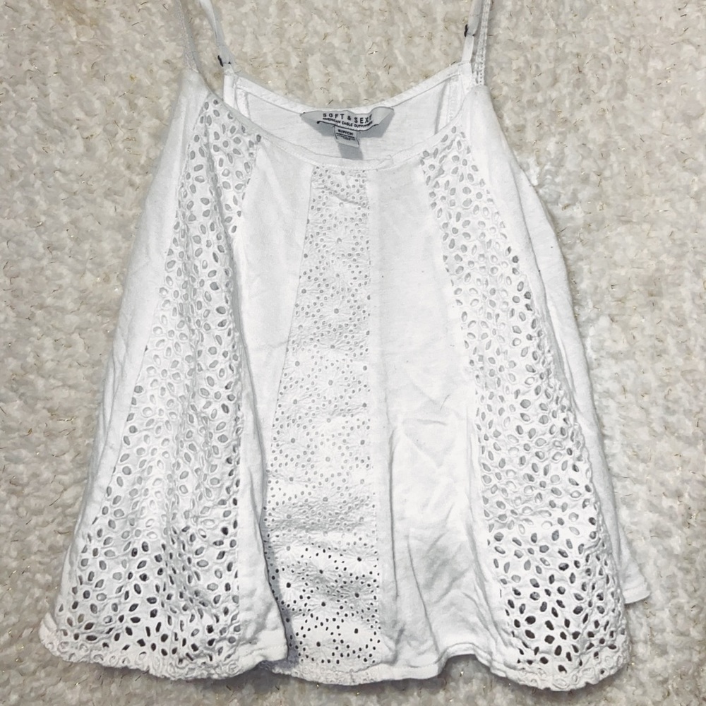 American Eagle White cropped tank top